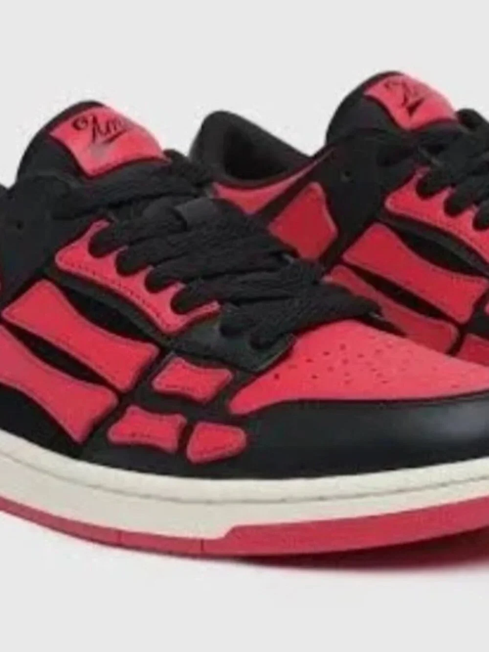 Amiri Skel Top Low 'Black Varsity Red' 2024 OG All Men’s Leather